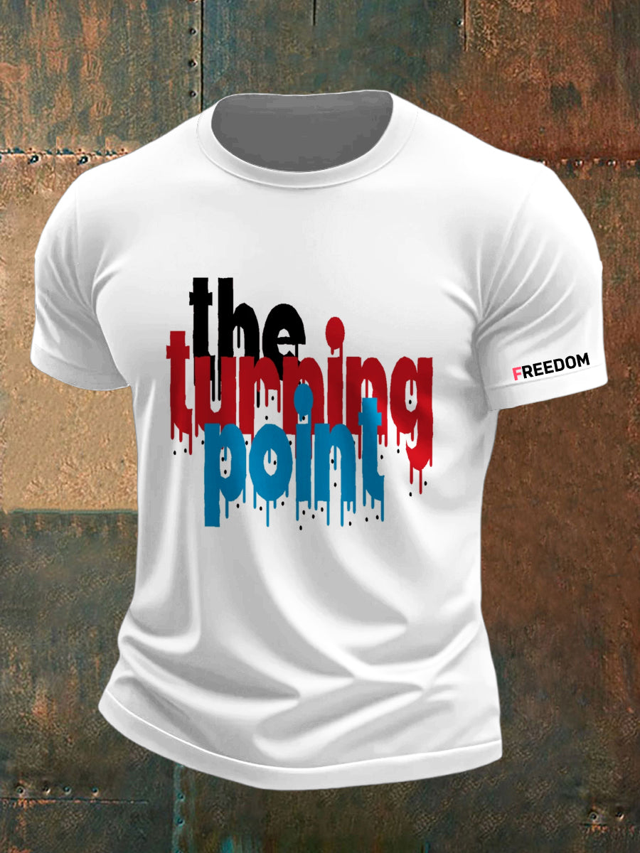 Ανδρική ελευθερία Charlie Kirk τυπωμένο Vintage μόδα χαλαρό κοντό μανίκι T-Shirt