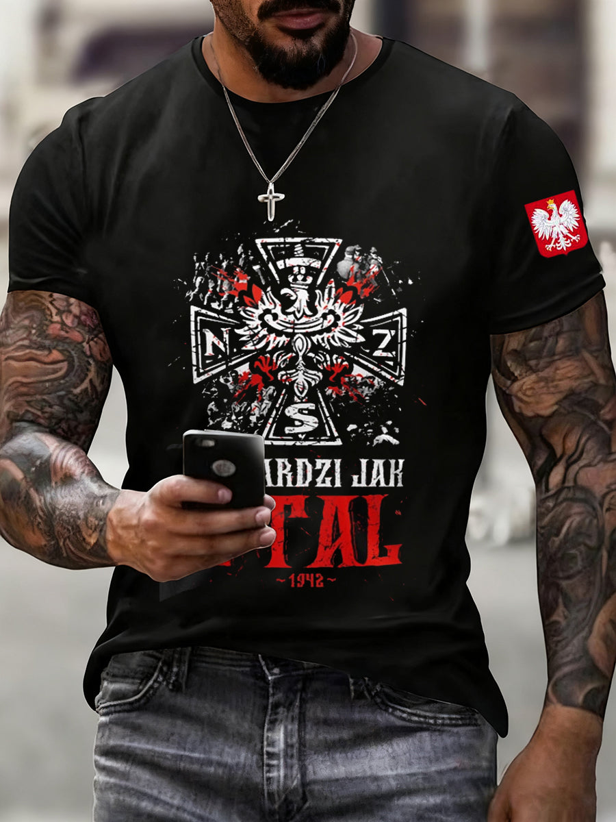 Ανδρική πολωνική σημαία εκτύπωση Casual T-shirt