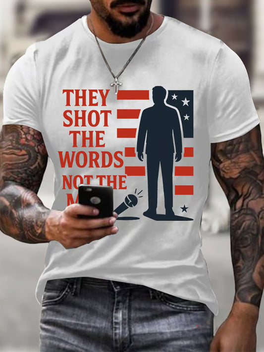 Ανδρική Εμφάνιση Charlie Kirk Αμερικανική σημαία Αναμνηστικό T-Shirt