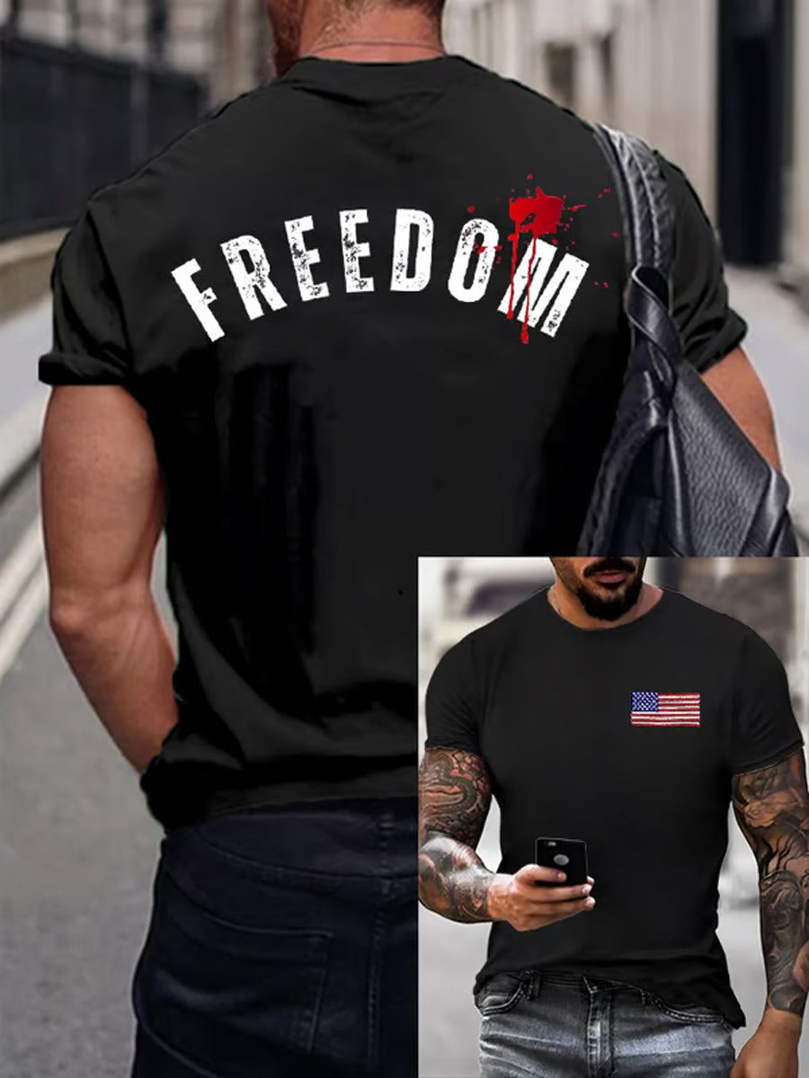 Ανδρική Εμφάνιση Charlie Kirk Αμερικανική σημαία Αναμνηστικό T-Shirt