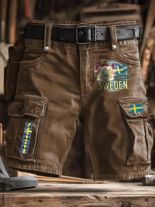 Kvinnor svenska tryckta facklagg ficka σορτς