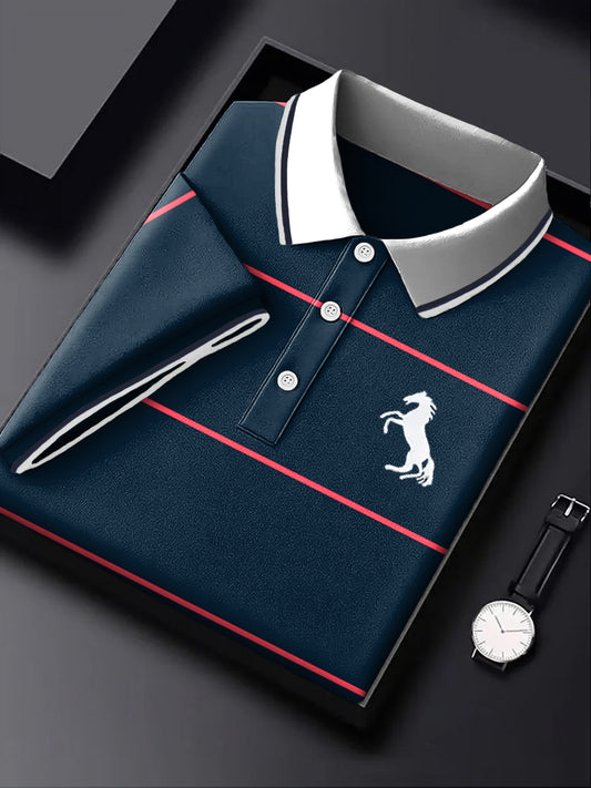 Ανδρική επαγγελματική ριγέ πουκάμισο πόλο