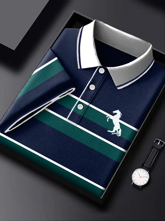 Ανδρικά Vintage κλασικό ριγέ επιχείρηση Polo πουκάμιση