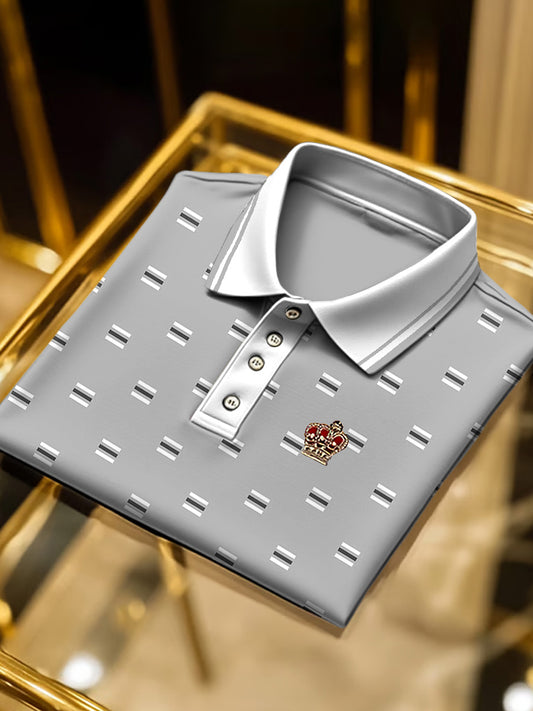 Ανδρικά ελαφρύ γκρι Μιναμαλιστική Επιχειρηματική Πόλο πουκάμιση