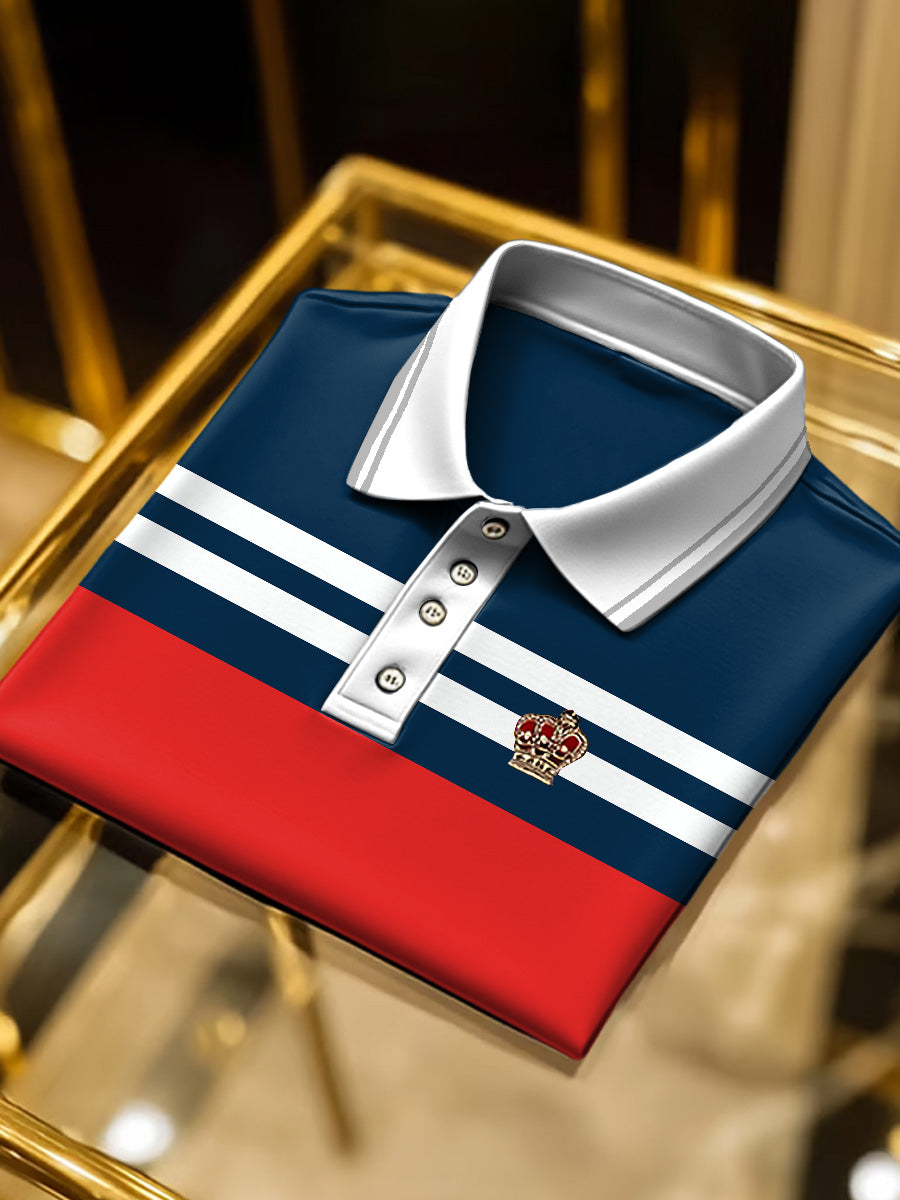 Ανδρικά κόκκινο και μπλε Εμπορικό Πόλο πουκάμιση