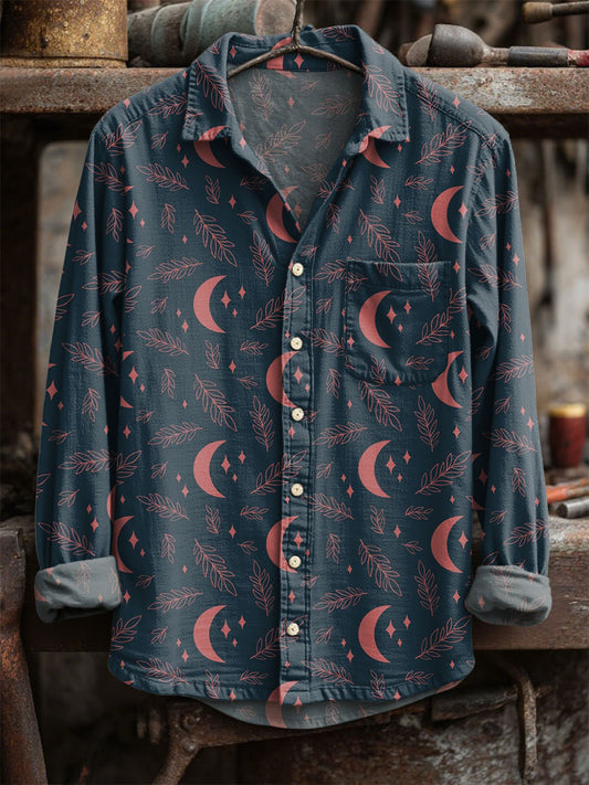 Vintage Moon Casual μακριά μανίκι πουκάμισα