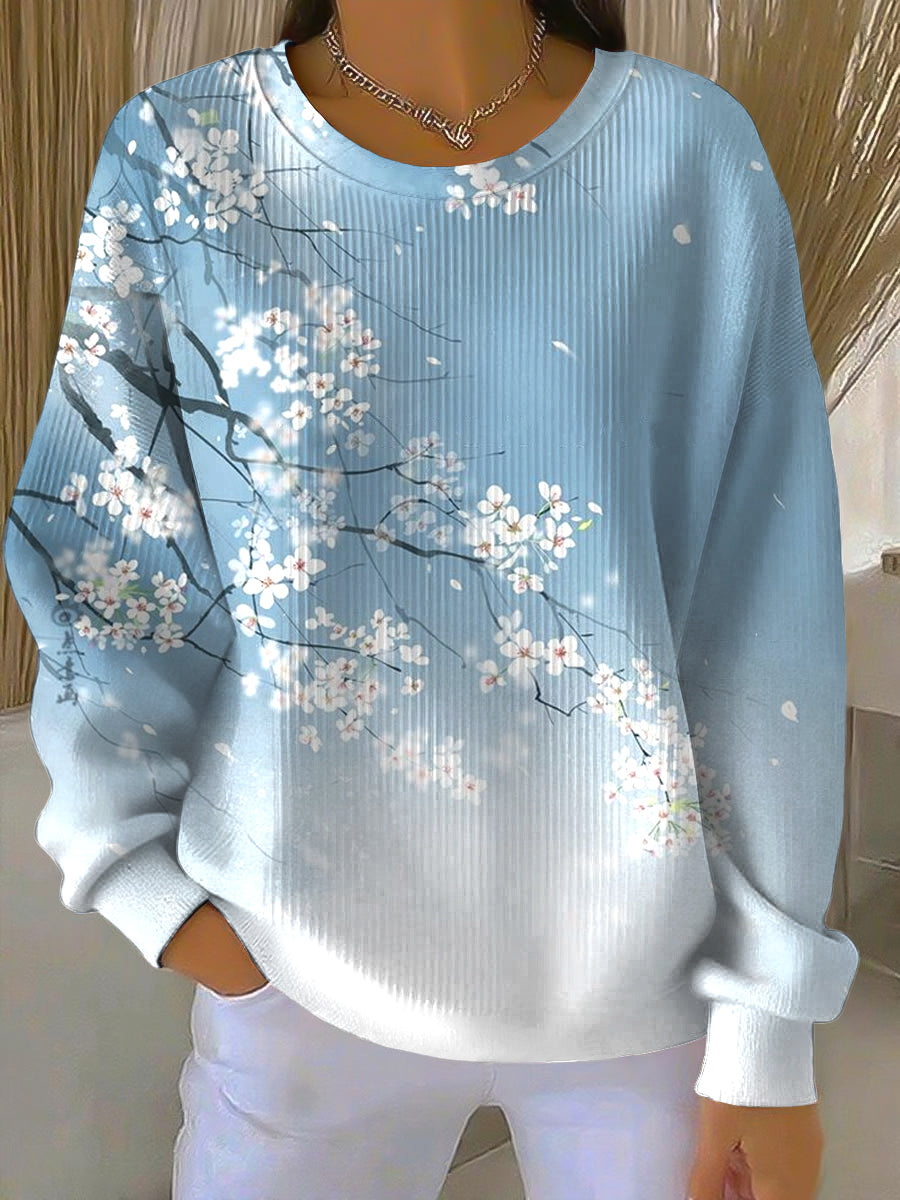 Γυναικείο Vintage Αφηρημένη Floral Casual Crewneck πουλόβερα