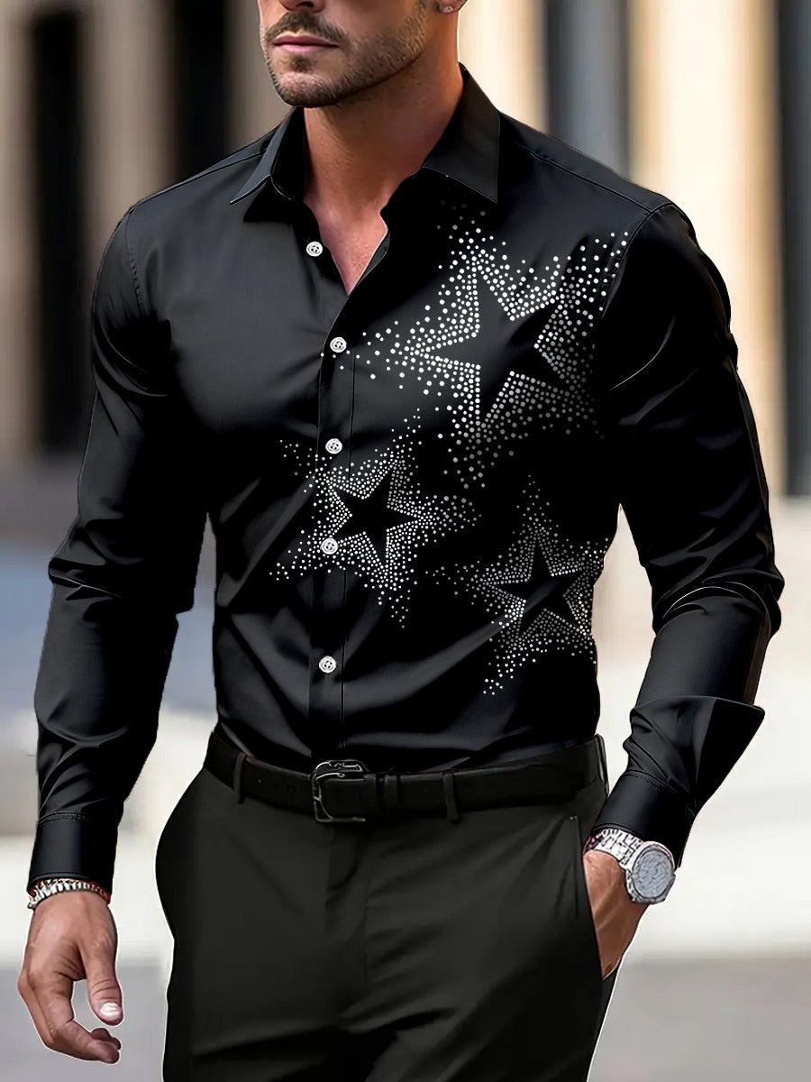 Ανδρικά Vintage αστέρι τέχνης επιχειρηματικό πουκάμιση