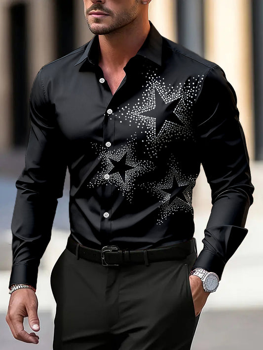 Ανδρικά Vintage αστέρι τέχνης επιχειρηματικό πουκάμιση