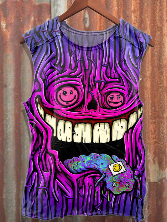 Retro Γκράφιτι Εκτύπωση Casual βαμβάκι δεξαμενή κορυφή