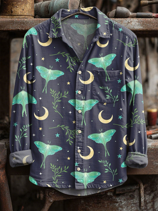 Vintage Moon Casual μακριά μανίκι πουκάμισα