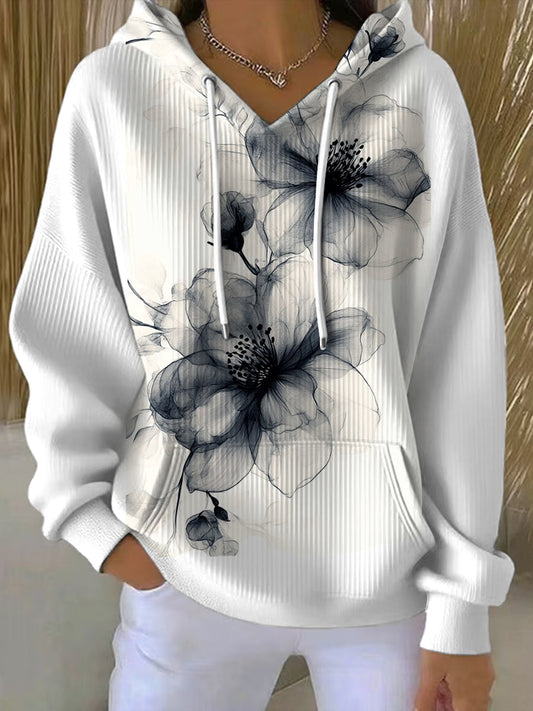 Γυναικεία ευαίσθητη μπλε λουλούδια κουκούλα.