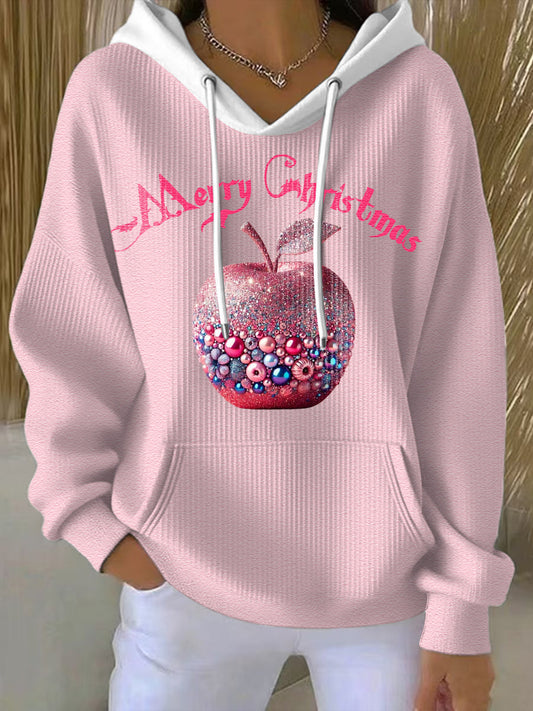 Γυναικεία Χριστούγεννα μήλου με κουκουλοφόρο