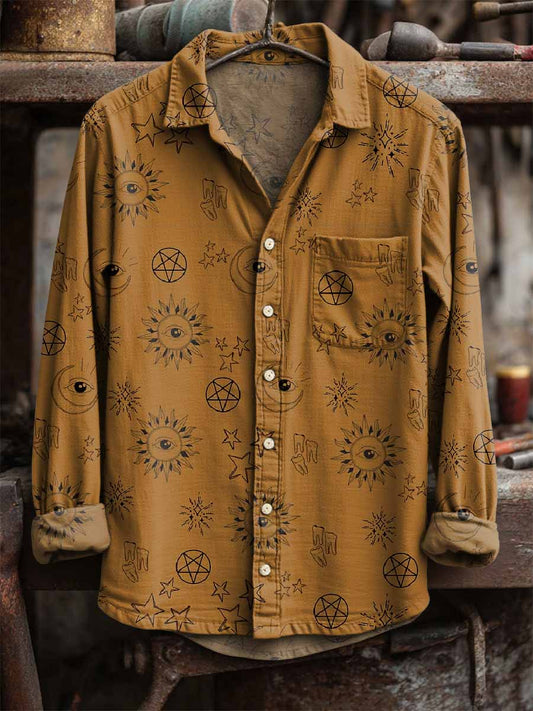 Retro Αστέρι εκτύπωση μακριά μανίκι πουκάμισα