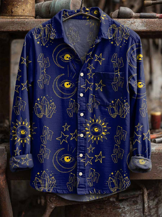 Retro Αστέρι εκτύπωση μακριά μανίκι πουκάμισα