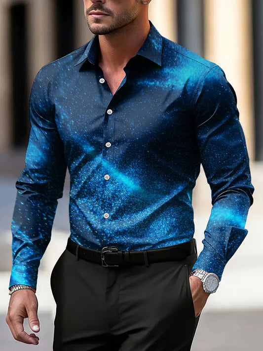 Ανδρική Vintage-εμπνευσμένη υφή υφή επιχειρήσεων Casual πουκάμιση