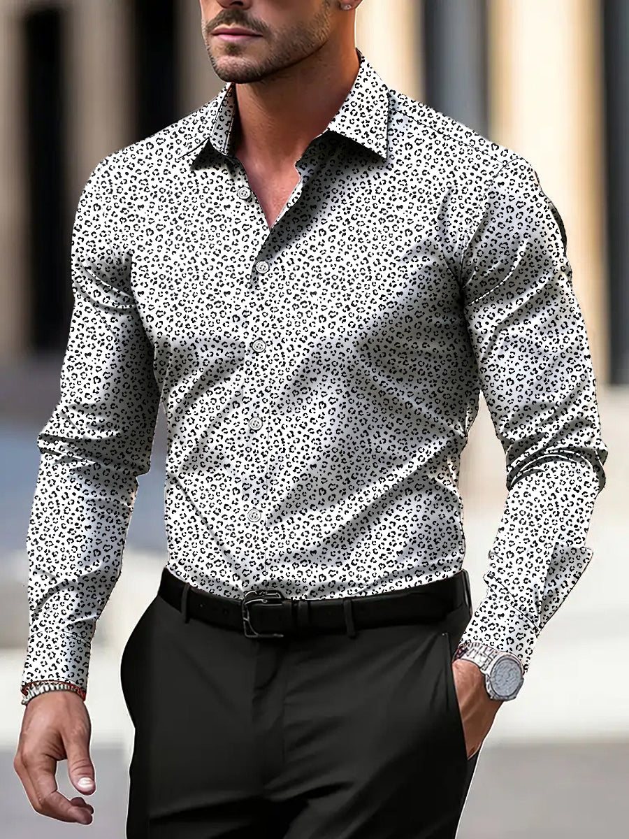 Ανδρικά Κλασικό Λεοπάρδαλη Εκτύπωση Καλλιτεχνική μακρυμάνικο πουκάμιση
