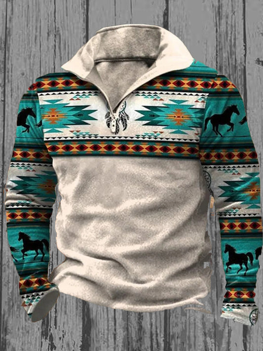 Ανδρικά Ρέτρο Δυτική Εκτύπωση Casual Top Retro Western