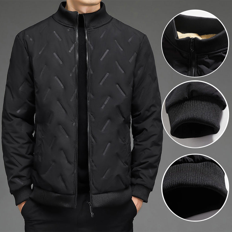 Ανδρικό χειμερινό casual παλτό με παχιά επένδυση και όρθιο γιακά