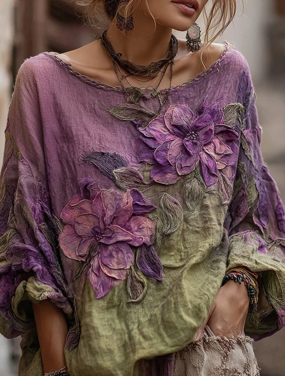 Γυναικείο Ρέτρο Μποέμ Καθαρό κορυφαίο