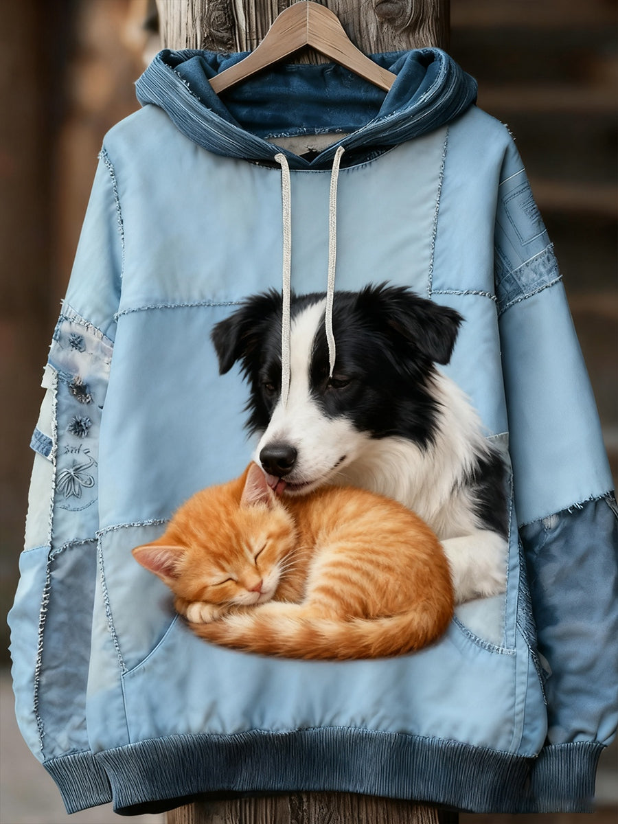 Unisex ζωική τέχνη εκτύπωση Casual Vintage Hoodie Hoodie