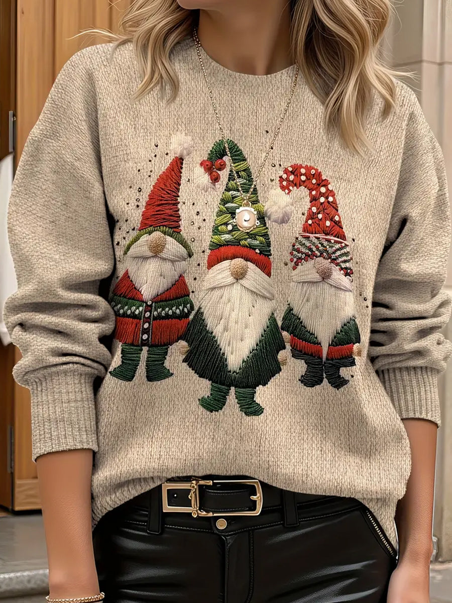 Γυναικείο Vintage Χριστούγεννα Τέχνη Εκτύπωση άνετα περιστασιακή ιδρώτας