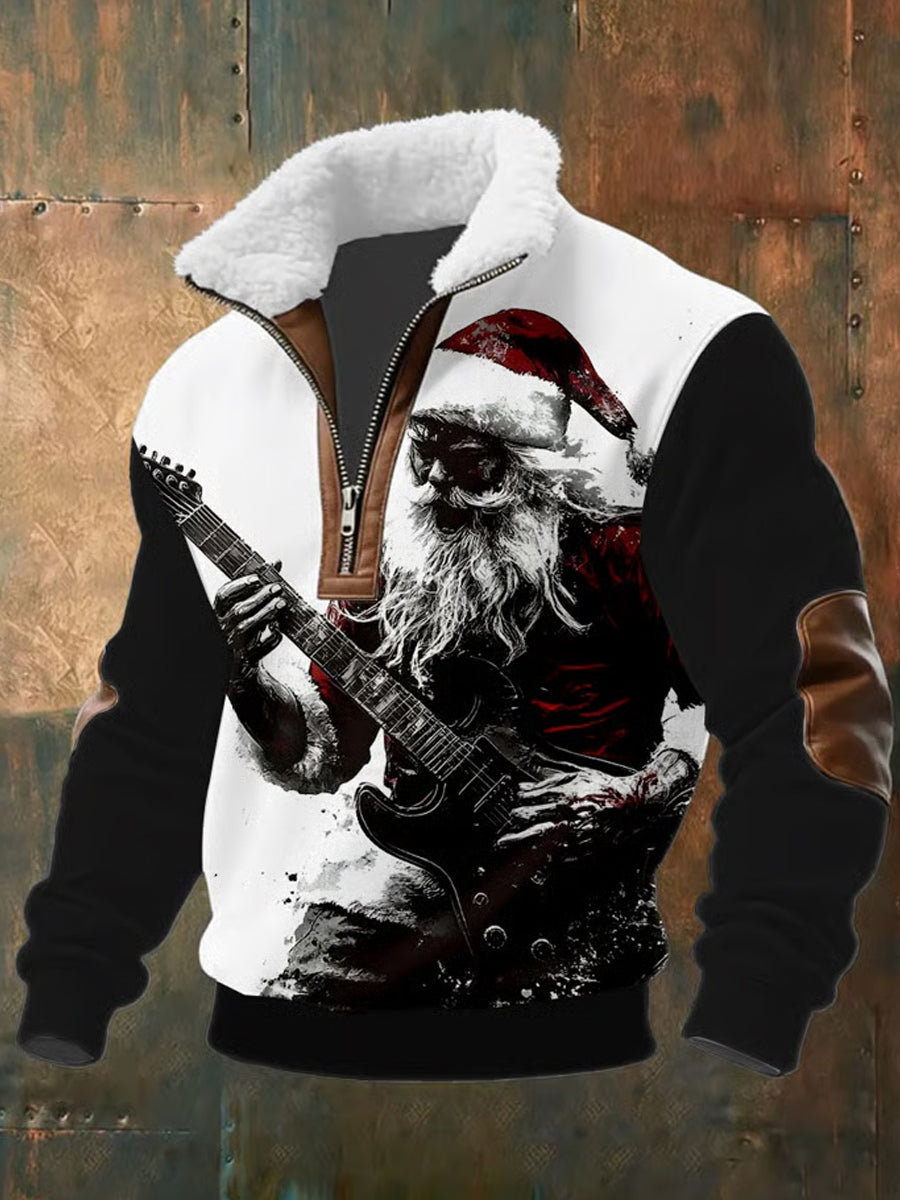 Ανδρικά Χριστούγεννα τέχνη πίστη περίεργο γούνινο κολάρο παχύ μούστος