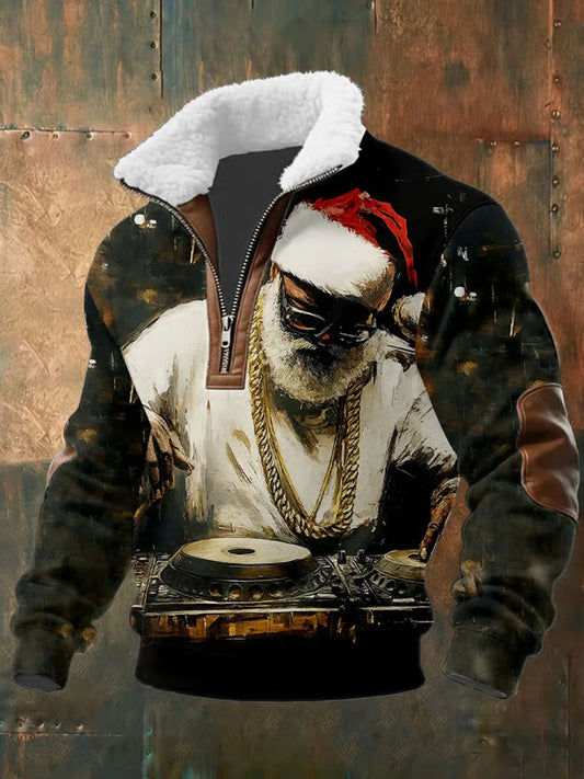 Ανδρικά Χριστούγεννα τέχνη πίστη περίεργο γούνινο κολάρο παχύ μούστος