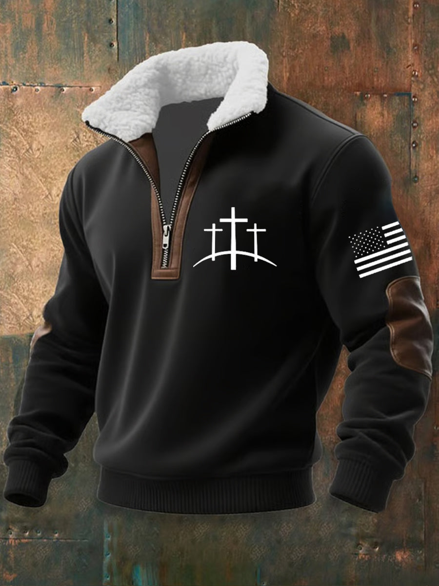 Ανδρική τέχνη πίστη περιστασιακή γούνινο κολάρο πυκνό μούστος