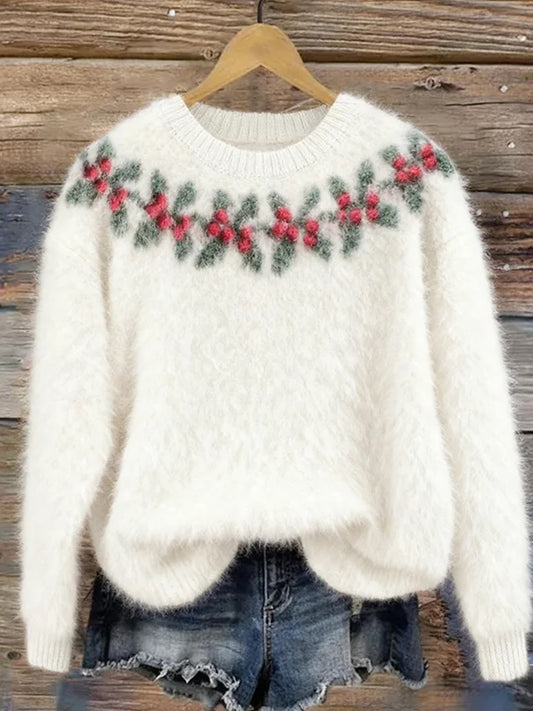 Γυναικείο Vintage Χριστουγεννιάτικη τέχνη Εκτύπωση Άνετο Φλανέλ Φλαντζιέρα