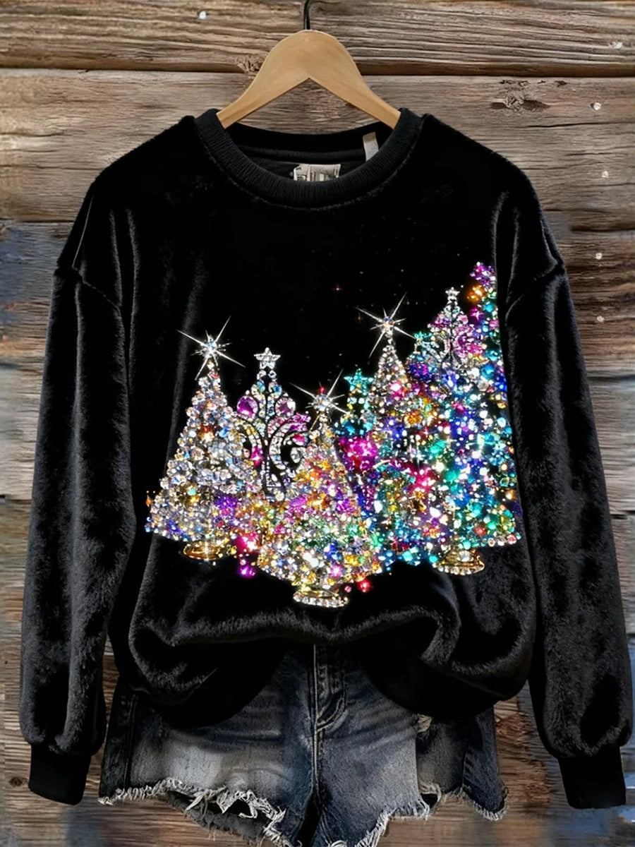 Γυναικείο Vintage Χριστουγεννιάτικη τέχνη Εκτύπωση Άνετο Φλανέλ Φλαντζιέρα