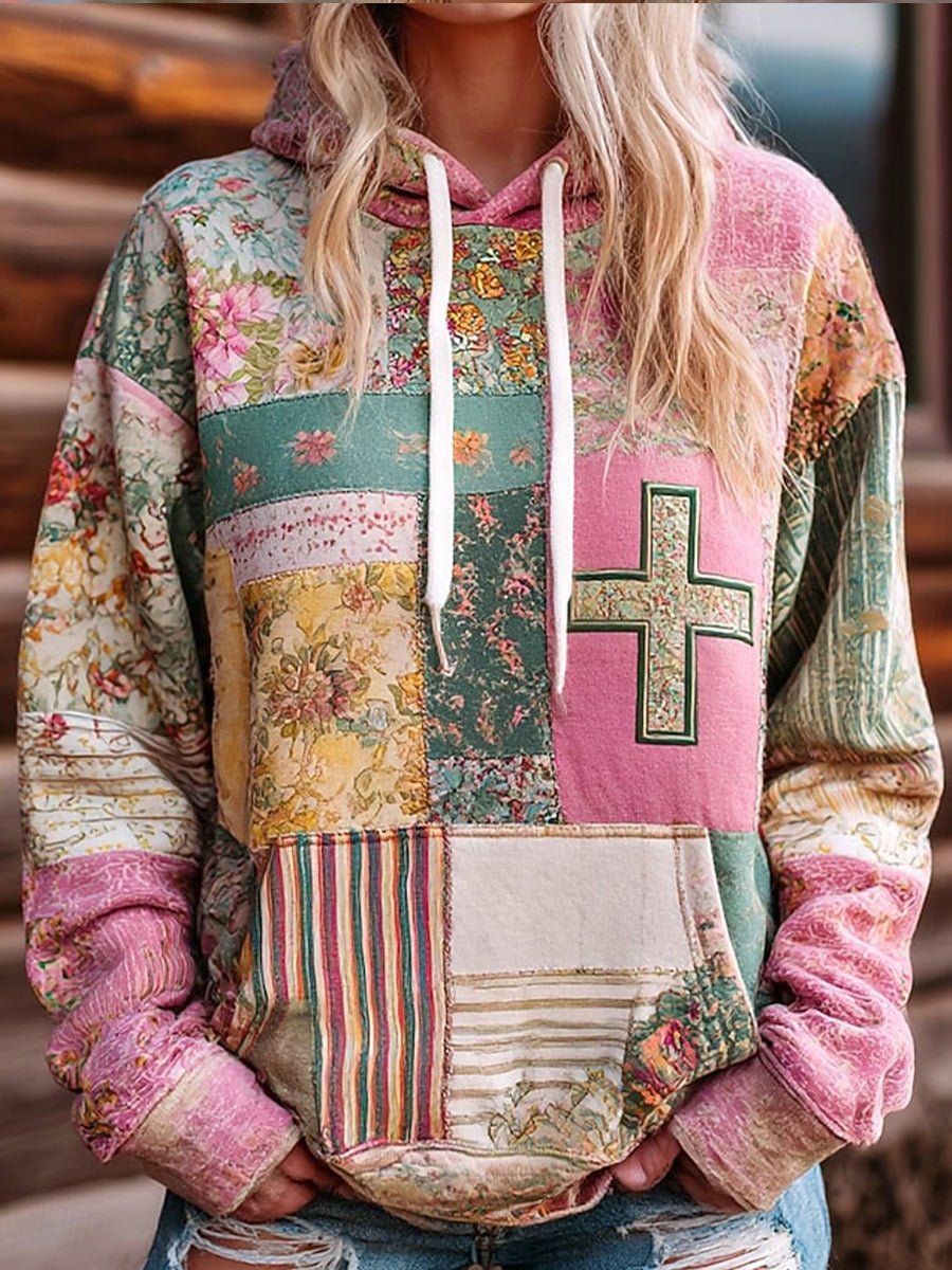 Γυναικείο Vintage Bohemian Patchwork λουλούδια περίπτωση κουκούλας