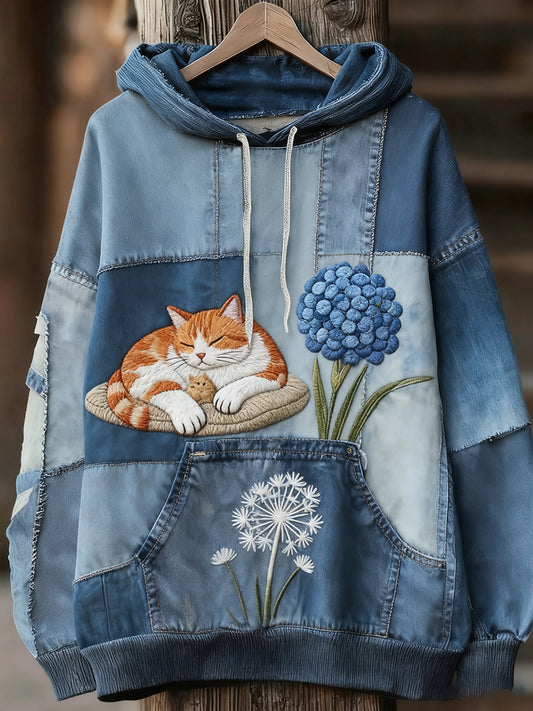 Unisex ζωική τέχνη εκτύπωση Casual Vintage Hoodie Hoodie