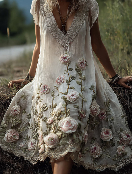 Γυναικεία Retro Bohemian Floral Φόρεμα