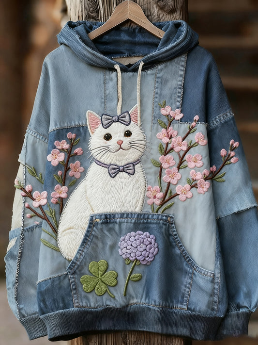 Unisex ζωική τέχνη εκτύπωση Casual Vintage Hoodie Hoodie