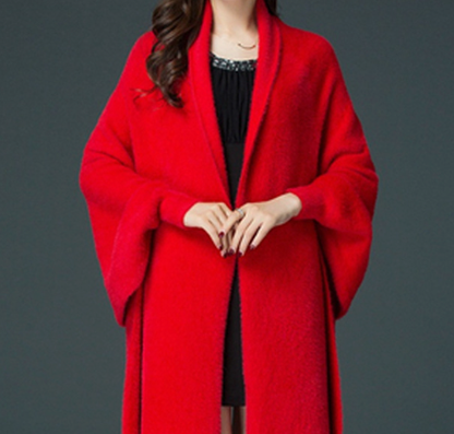 🔥 Γυναικείο μακρυμάνικο σάλι με κρόσσια