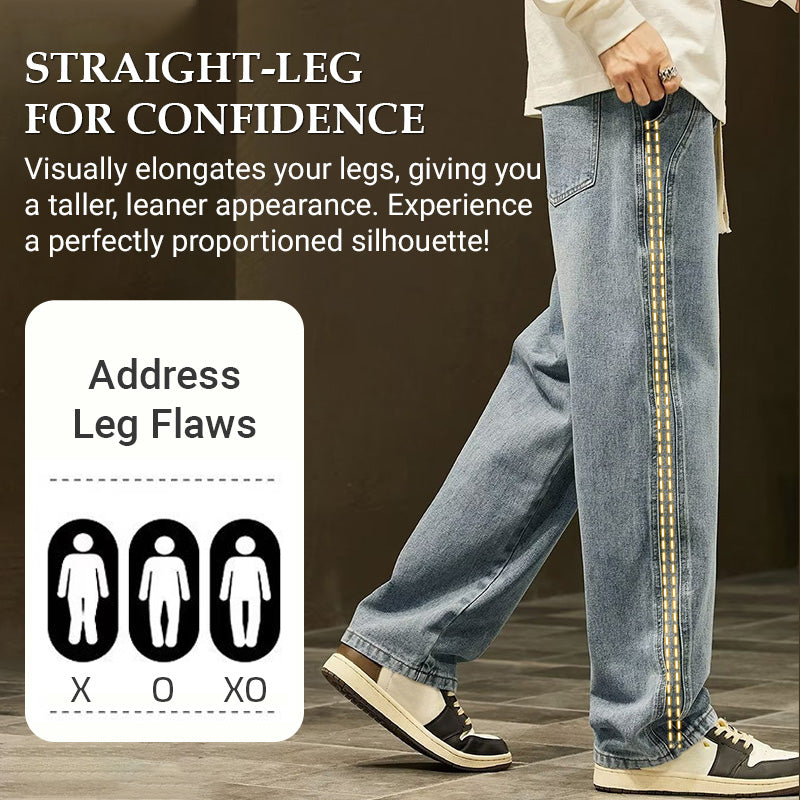 Ανδρικά φαρδιά τζιν με ίσια γραμμή