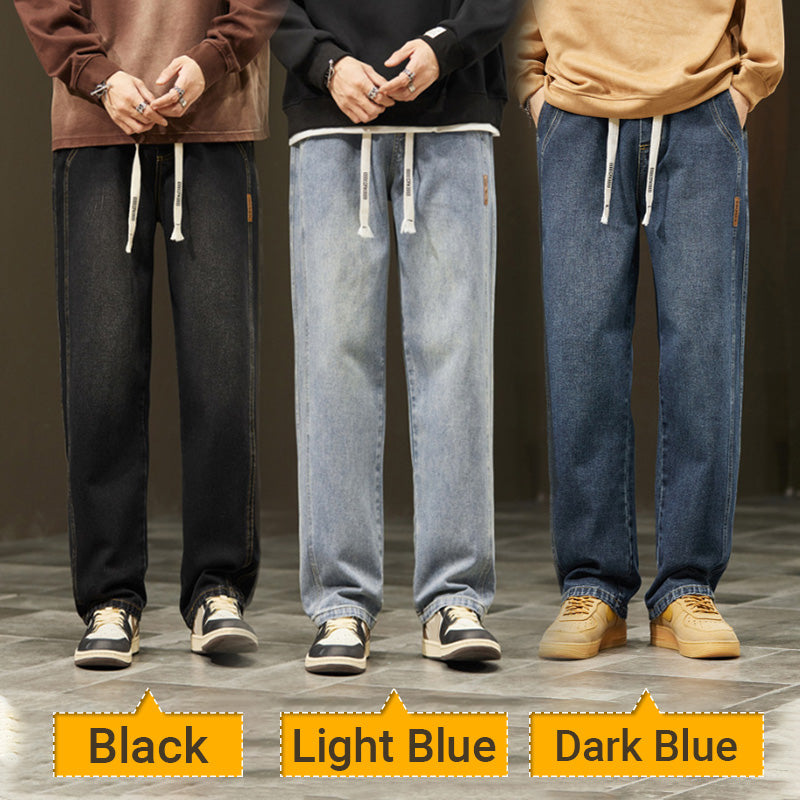 Ανδρικά φαρδιά τζιν με ίσια γραμμή