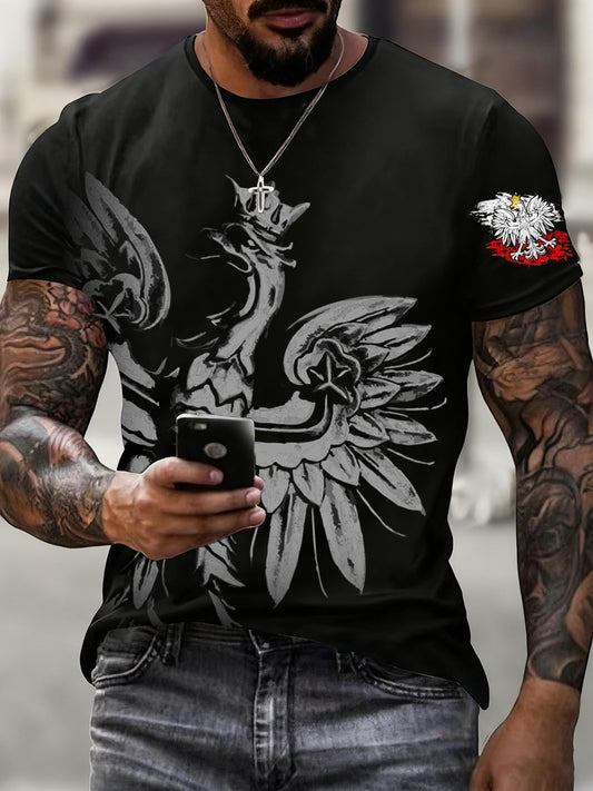 Ανδρική πολωνική σημαία εκτύπωση Casual T-shirt