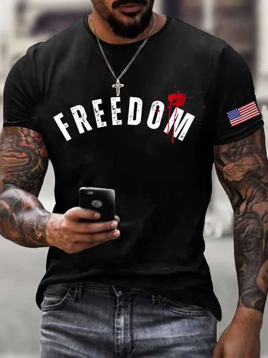 Ανδρική Εμφάνιση Charlie Kirk Αμερικανική σημαία Αναμνηστικό T-Shirt