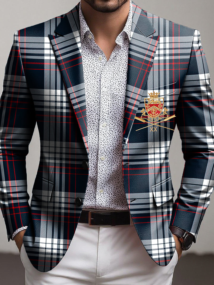 Ανδρικά Vintage Επιχείρηση Casual Blazer Επιχειρήσεων