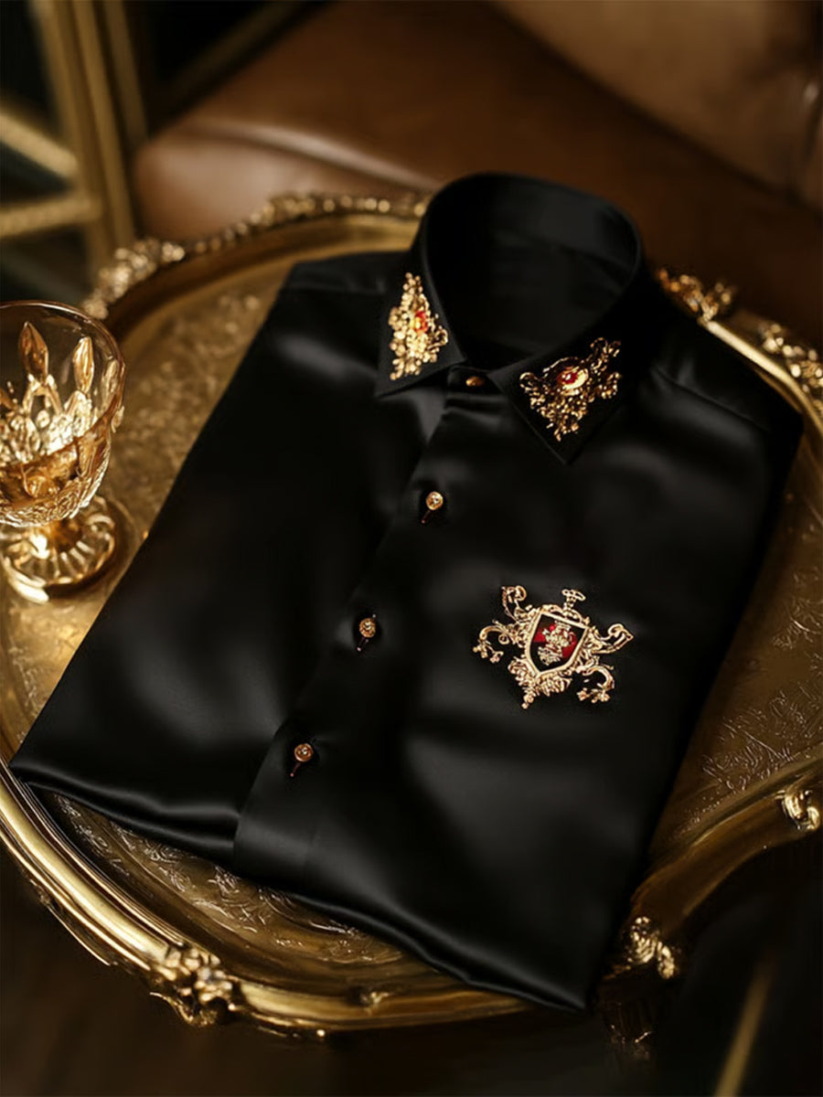 Ανδρική επιχείρηση πολυτελεία επιχειρηματικό στυλ μακριά μανίκι πουκάμιση