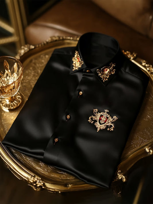 Ανδρική επιχείρηση πολυτελεία επιχειρηματικό στυλ μακριά μανίκι πουκάμιση