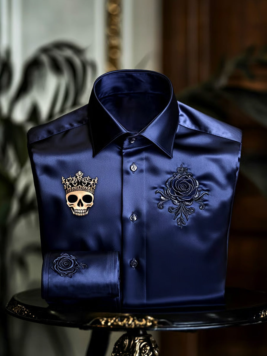 Ανδρική επιχείρηση πολυτελεία επιχειρηματικό στυλ μακριά μανίκι πουκάμιση