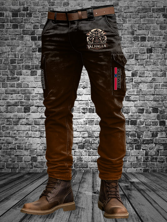 Ανδρικά ρετρο Viking Πολεμιστές εκτύπωση περιστασιακό παντελόνι εργασίας