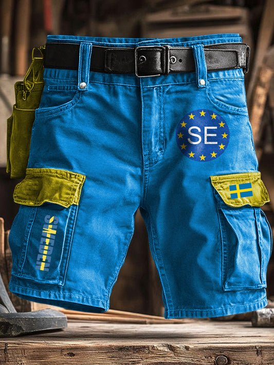 Kvinnor svenska tryckta facklagg ficka σορτς