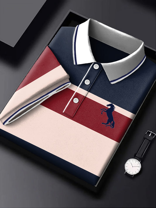 Ανδρικά Vintage Ναυτικό ριγέ επιχειρηματικό Polo πουκάμιση