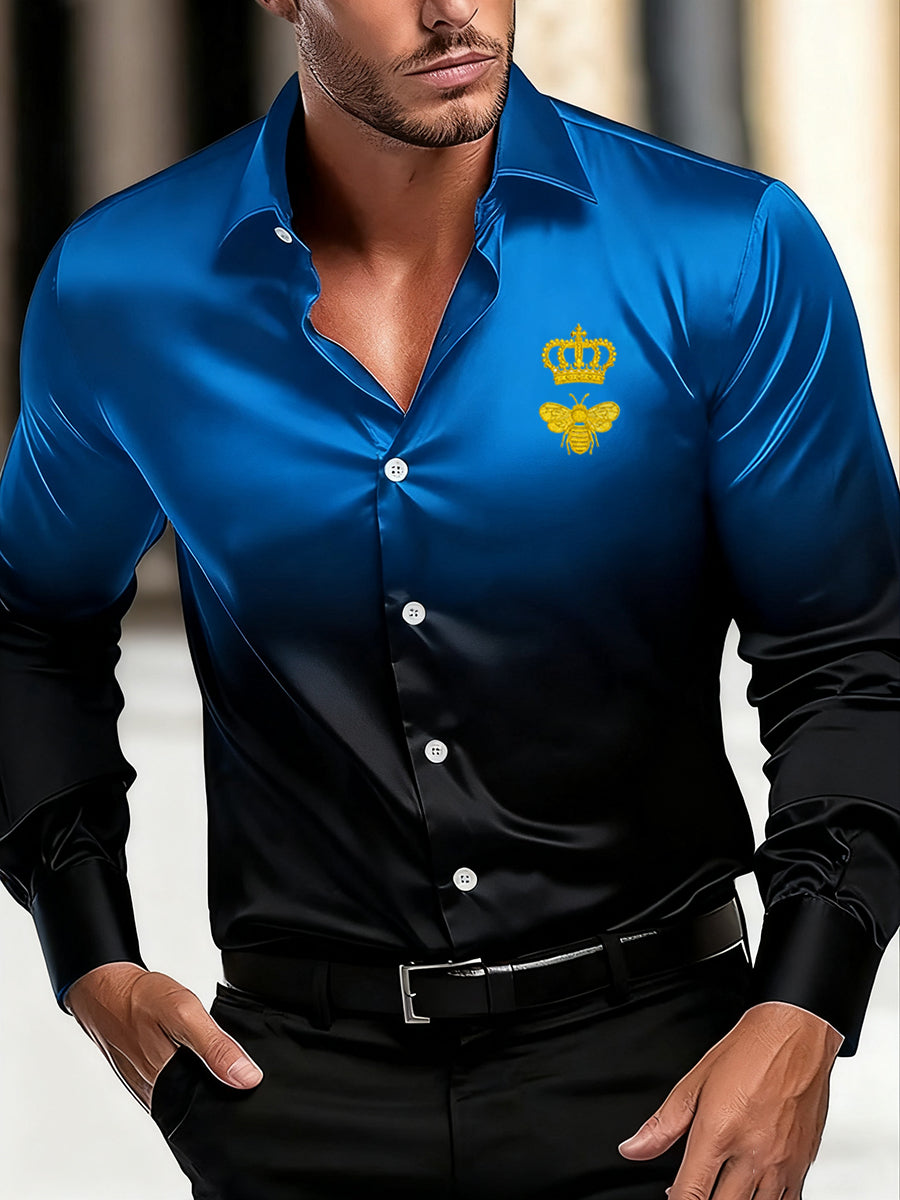 Ανδρική επιχείρηση πολυτελεία επιχειρηματικό στυλ μακριά μανίκι πουκάμιση