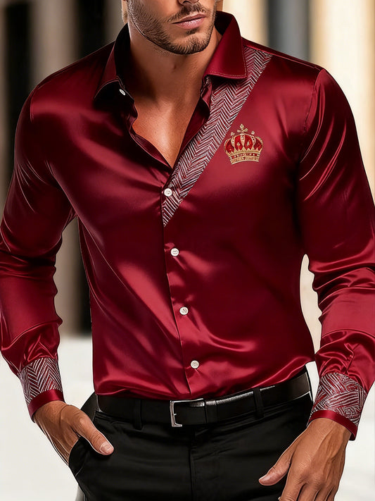 Ανδρική επιχείρηση πολυτελεία επιχειρηματικό στυλ μακριά μανίκι πουκάμιση