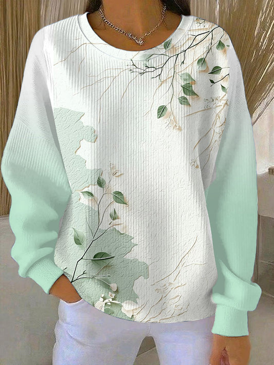 Γυναικείο φρέσκο πράσινο φύλλο εκτύπωση δύο - τόνου Φούστερ